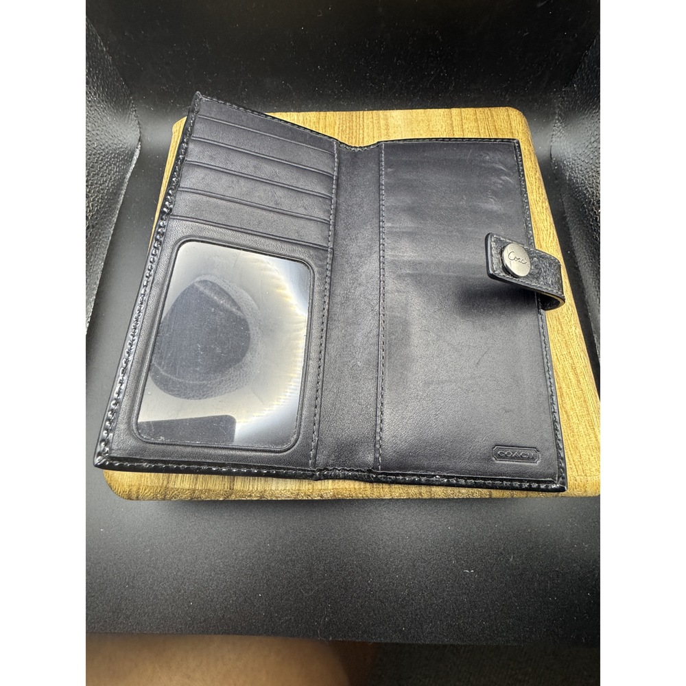 Coach Black Signature C Bifold Wallet - Picture 3 of 7